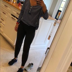 Long sleeve we the free striped cotton T-shirt